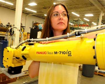 Robot tham gia sản xuất tại một nhà máy ở Mỹ